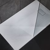 Piatto doccia in resina effetto pietra colore bianco - Rettangolare 80x120