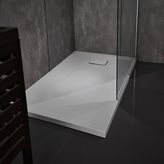 Piatto doccia in acrilico effetto pietra colore grigio - Rettangolare 80x140
