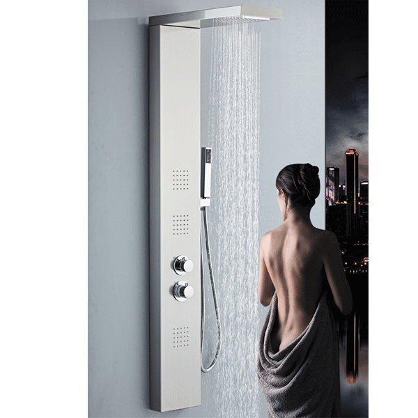 Colonna doccia con pannello idromassaggio effetto cascata YH8120 - Cromato