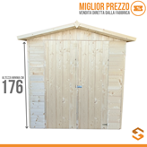 Casetta mis 202 x 213 cm in legno porta doppia - Pavimento : No- Impermeabilizzazione : No
