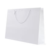 Shopper Carta White con Tag & Foro Bianco cm16+8x14