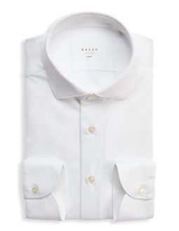 Camicia Collo francese piccolo Tinta Unita Twill Bianco