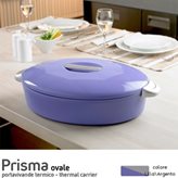 Enjoy Ater Contenitore Termico Ovale per alimenti con pirofila in porcellana Prisma 3Litri Lilla/Argento