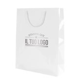 Shopper Lusso Plastificata Lucida Personalizzata-18x8x21-bustalusso-nero-colore-stampa-Oro