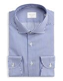 Camicia Collo francese piccolo Righe Twill Blu