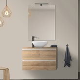 Mobile bagno sospeso 80 cm linea Master rovere miele per lavabi da appoggio