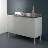 Mobile sottolavello cucina 120x60 Lady 3 ante per lavello inox pieghevole