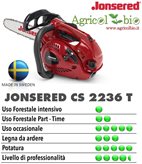 Motosega professionale per Potatura a Impugnatura SUPERIORE CS 2236 T con motore a scoppio 2 HP - JONSERED