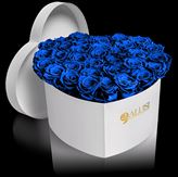 Box Cuore Rose Blu Stabilizzate - Colore flower box  : Flower box nera