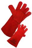 Guantes de piel con forro rojo talla 10