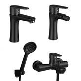 Set miscelatori lavabo bidet vasca nero opaco serie Lizzy