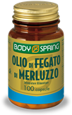 Body Spring Olio Di Fegato Di Merluzzo Integratore Alimentare 100 Capsule