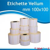 Rotolo etichette VELLUM 100x100 mm a trasferimento termico adesive bianco 500 pz