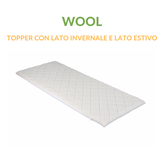 Topper Correttore Materasso Alto 4 cm con Lato Invernale e Lato Estivo | Modello Wool