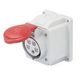 Fixe socket Gewiss mur 3P+N+t 16A IP44-rouge 380V GW62409