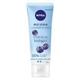 Nivea Rice Scrub Esfoliante Levigante Viso con Mirtillo e Riso Biologici per Pelli Normali - Flacone da 75ml