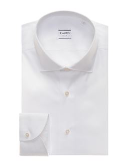 Camicia Collo francese piccolo Tinta Unita Tela Bianco