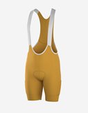 Men's cycling bib shorts STERRATO S4 thigt pockets (Color: Mustard yellow - Size: M)
