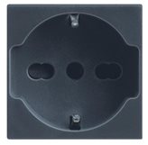 Presa schuko Legrand Vela antracite 10/16A bipasso 2 moduli 682777