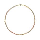 Bracciale Fune Corda Oro Bianco Giallo Rosa 18 KT - Spessore : 2.20 mm