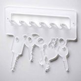 Vesta Portachiave Portaposta da muro intagliato al laser 19x15,5x2cm in plexiglas Keys Bianco