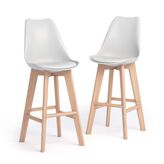 Sgabelli in stile nordico Greta, Set da 2, Bianco