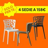 PROMO: Set da 4 sedie in polipropilene - Sedia ITA-02, grigio metal