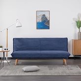 Divano letto 3 posti Clic Clac trasformabile in materasso | Click Velvet Blue - blu