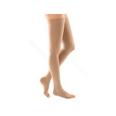 Medi - Duomed - Calze compressive medicali classe 2, punta aperta - AG Calza Coscia Autoreggente - Colore : Beige- Taglia : M- Versione : Corto