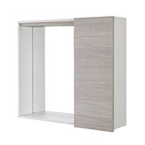 Specchiera bagno con mobiletto 68 cm 1 anta rovere chiaro  con faretti led - Way