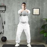 Kettlebell 10kg in PVC e Sabbia Metallica per Allenamento Spalle e Bicipiti, 22x22x29 cm, Grigio