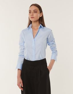 Camicia Celeste Stretch Tinta Unita