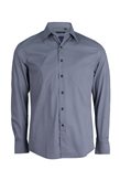 Camicia in cotone microfantasia con collo classico - XL / Blu 1