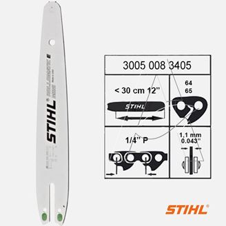 Spranga di Guida per Motoseghe Stihl Rollomatic-E Mini 30 cm (12'') - 1/4'' - 1,1 mm (3005 008 3405) - Originale Stihl