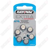 Rayovac Misura 675 / PR44 / P675 - Blister da 6 Batterie per Protesi Acustiche