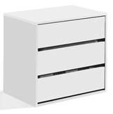 Frosinone cassettiera per armadio 60x44x57 cm bianco opaco con tre cassetti (Colore: Bianco)