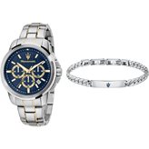 Box Set Orologio e Bracciale Maserati Successo R8873621036 - Incisione personalizzata: Si (+18,00 €); -Testo incisione: Per i tuoi settant'anni.