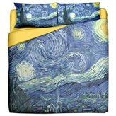 Polo Ovest Trapuntina leggera MATRIMONIALE, Quilt 250x260 VAN GOGH-Notte Stellata in puro cotone, interno ovatta anallergica 100 gr/mq