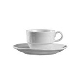 Radif 1820 Tazza da caff con piatto Impilabili RINASCIMENTO 6 pezzi CL 10 in porcellana bianca in lavabile in lavastoviglie