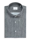 Camicia Collo francese piccolo Tinta Unita Twill Grigio scuro