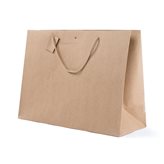 Shopper Carta Kraft con Tag & Foro Avana cm52+16x40