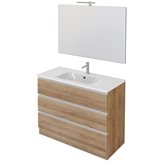 Mobile bagno a terra 100cm con speccho rovere farnia DUBON