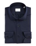 Camicia Collo francese piccolo Tinta Unita Oxford Blu navy