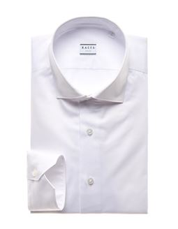 Camicia Collo francese piccolo Tinta Unita Twill Bianco