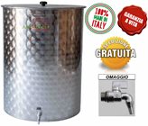 Fusto in acciaio inox per la conservazione di olio o vino - litri 150