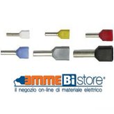 Terminale a bussola doppio 2x2,5 mmq preisolato blu confezione 100 pz