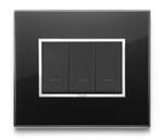 Placca Vimar Eikon Evo Cristallo Nero Diamante 4 moduli 21654.76