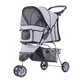 Passeggino Carrello per Cani e Animali Domestici, Grigio, 75 x 45 x 97cm