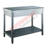 Tavolo Acciaio INOX con Ripiano 100x70 cm