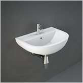 Lavabo sospeso 45 cm in ceramica bianca lucida salvaspazio